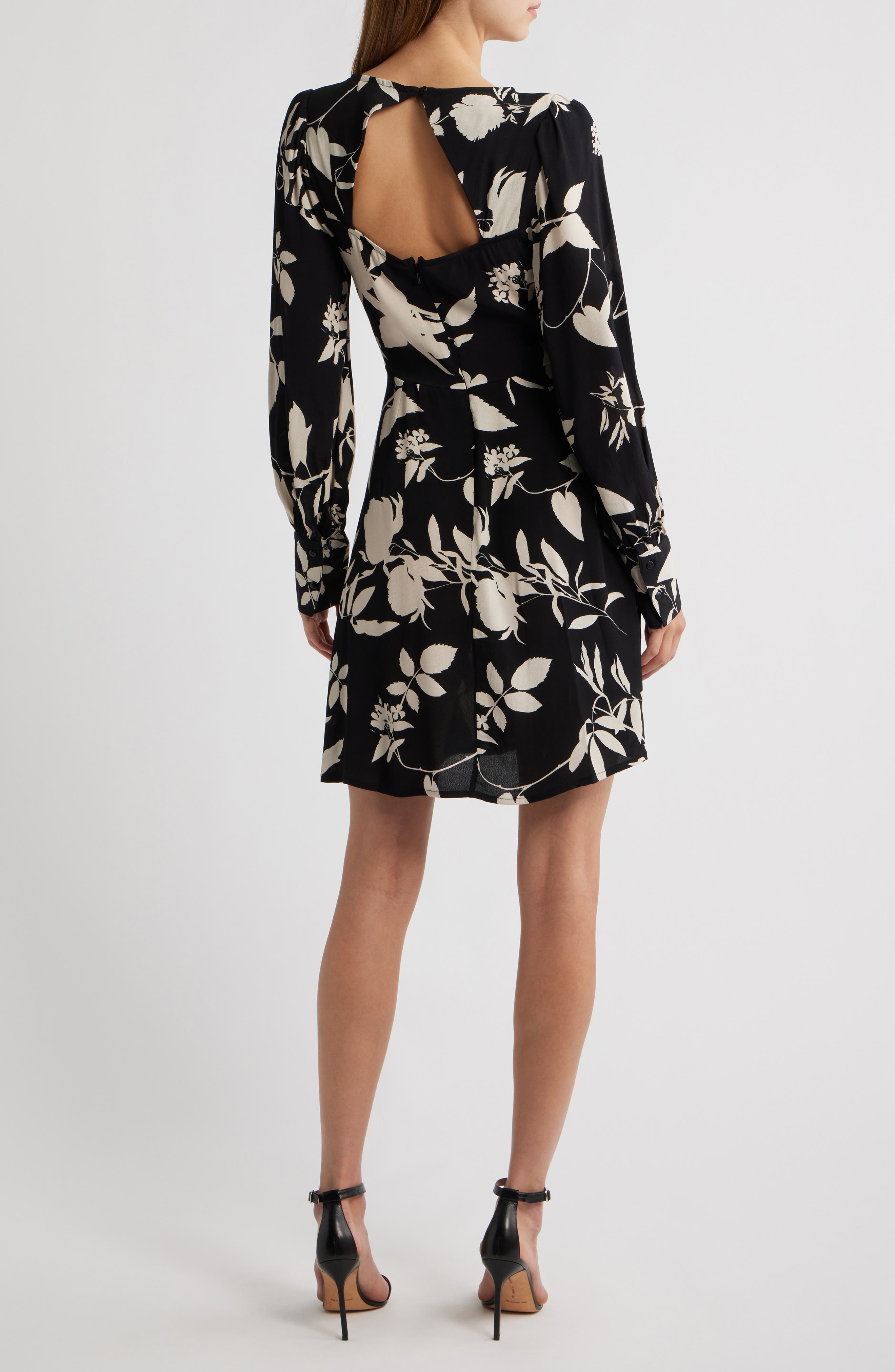 Floral Print Long Sleeve Minidress - image 2