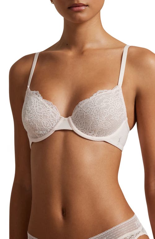 Polo Ralph Lauren Underwire Cotton Blend Lace Demi Bra In Brown