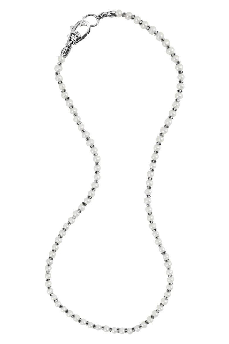 Luna Pearl Necklace, Main, color, SILVER/ PEARL