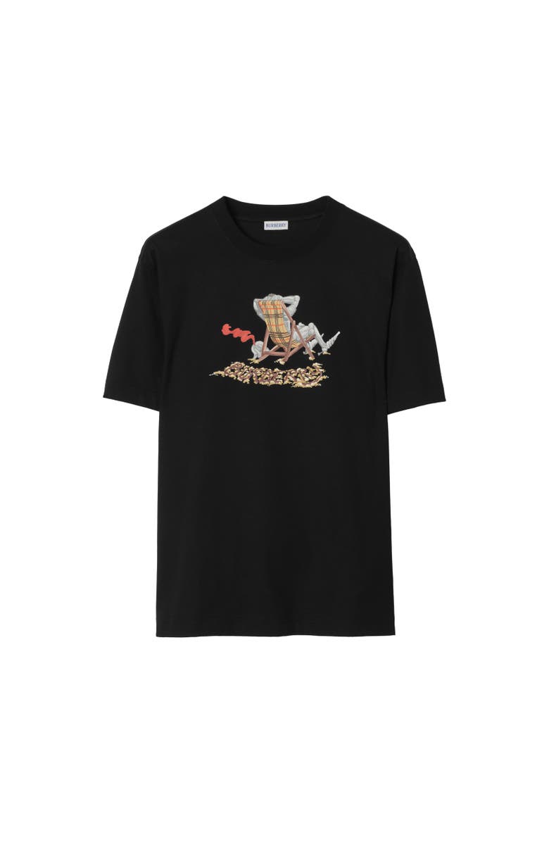 Burberry Beach Knight Cotton T-shirt, Alternate, color, Black