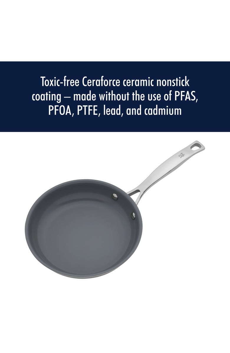 HENCKELS CUTLERY Clad H3 Two-Piece Nonstick Ceramic Frying Pan Set, Alternate, color, Silver