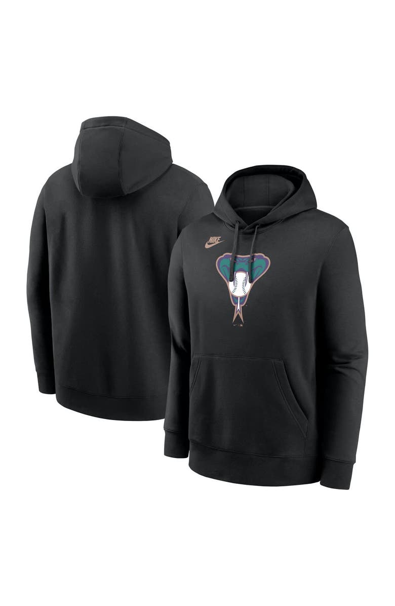 Nike Men's Nike Black Arizona Diamondbacks Cooperstown Collection Logo Club Pullover Hoodie, Main, color, Black