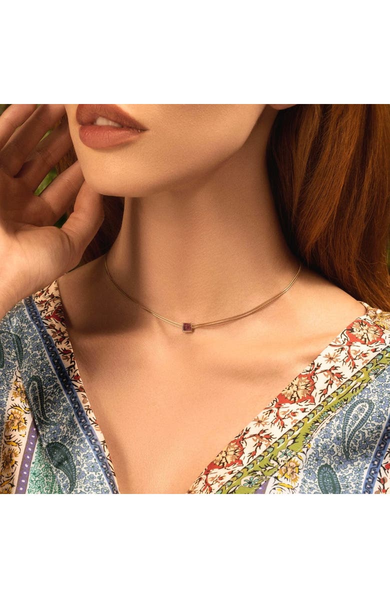 Karma and Luck Renew & Energize - Garnet Evil Eye January Birthstone Necklace, Alternate, color, Gold/Red