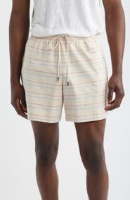 Daniel Buchler Washed Stripe Cotton Lounge Shorts