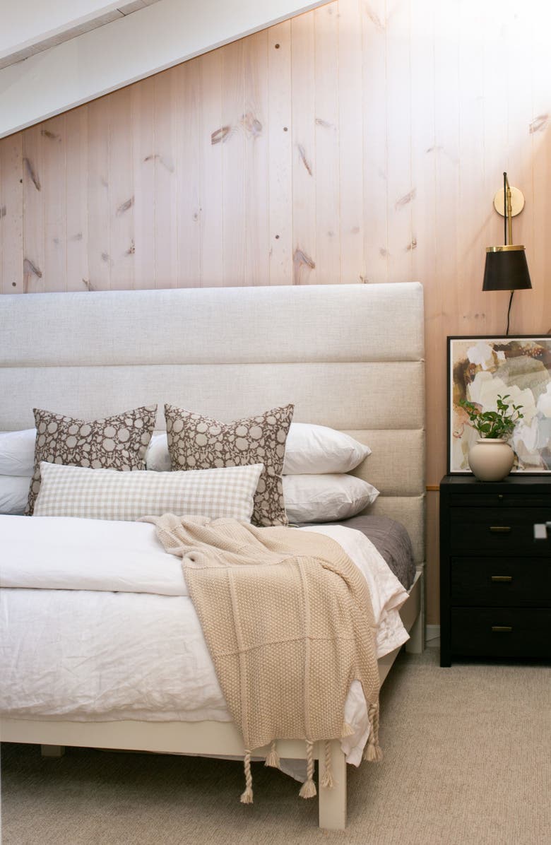 Linen & James Madison Dark Rose Floral Handblock Pillow Cover, Alternate, color, Dark Rose