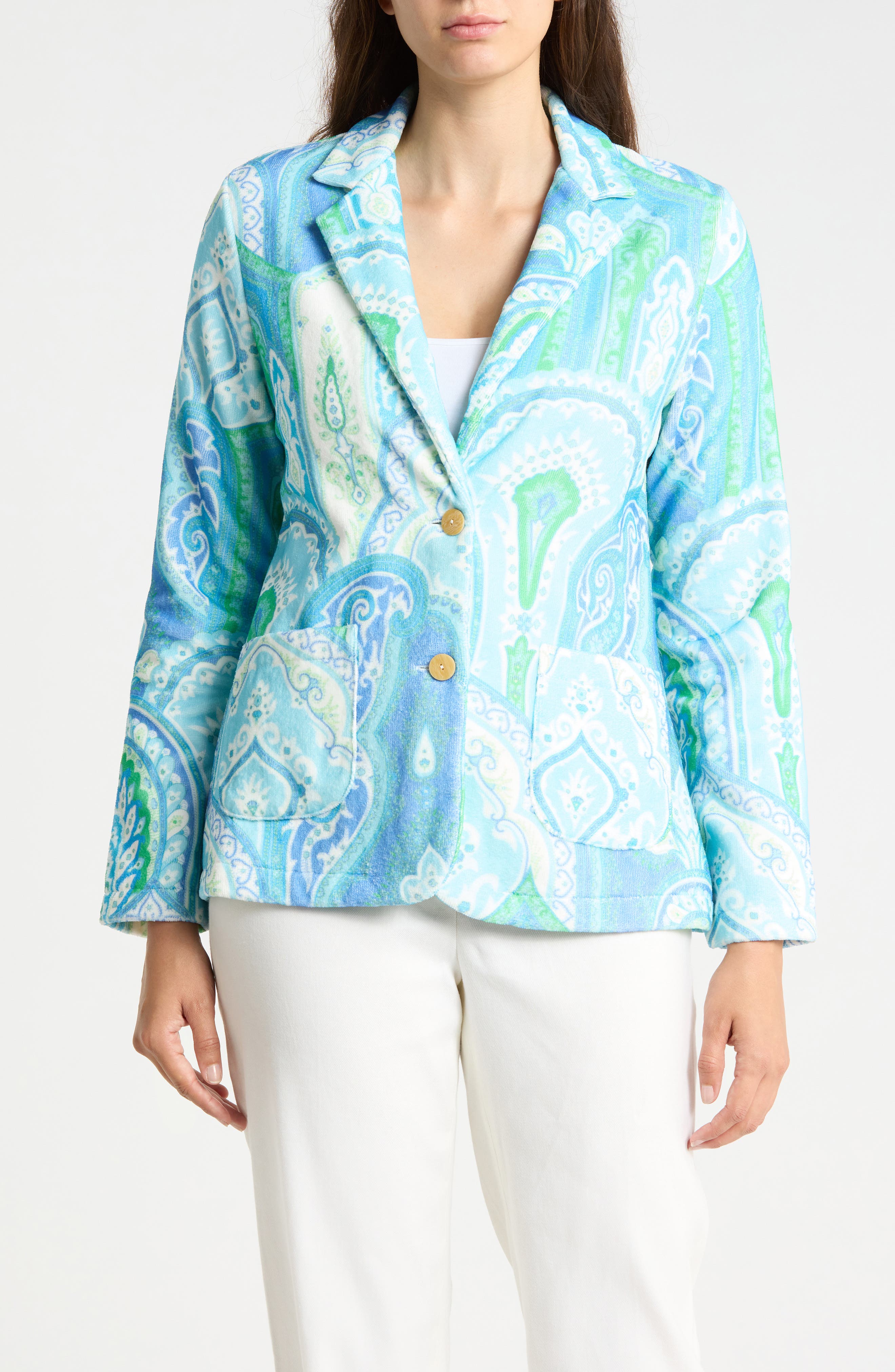 Jada Terry Cotton Two Button Blazer