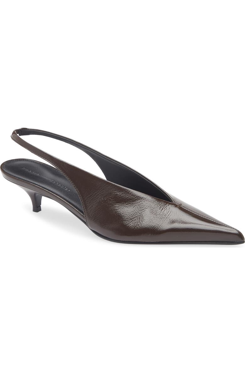 Proenza Schouler Slash Pointed Toe Slingback Pump, Main, color, Chocolate
