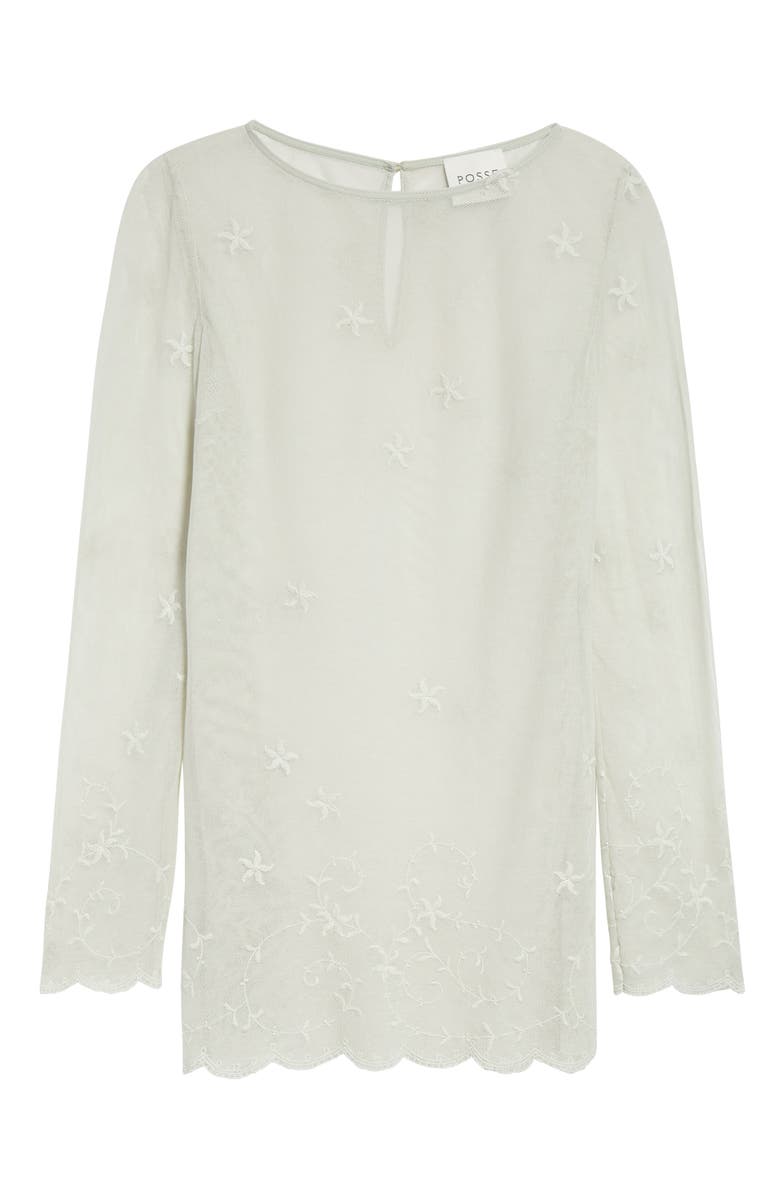 POSSE Cove Sheer Embroidered Tunic, Alternate, color, Seafoam