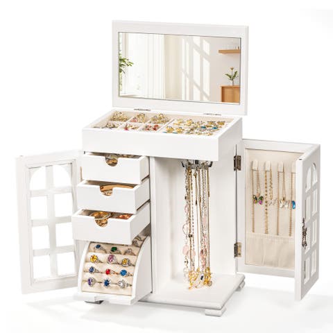 Wooden All‑in‑One Jewelry Armoire