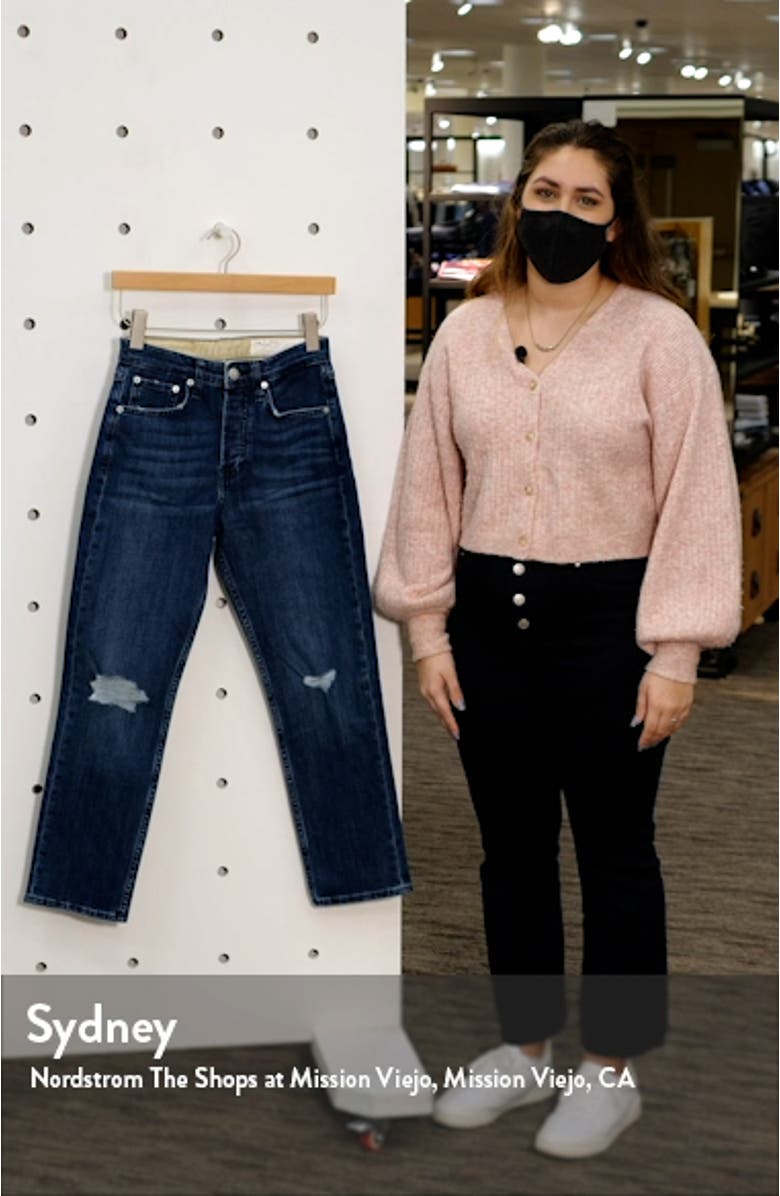 Maya Ripped High Waist Ankle Slim Straight Leg Jeans, sales video thumbnail
