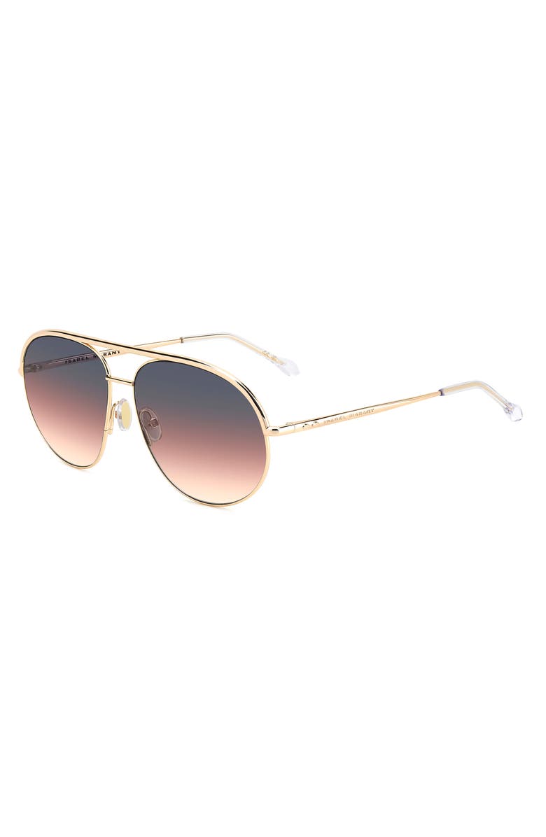 Isabel Marant 62mm Oversize Navigator Sunglasses, Alternate, color, Rose Gold/ Grey Fuchsia