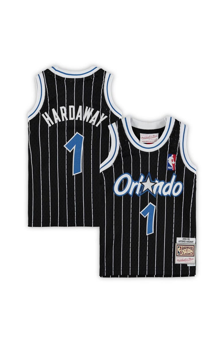 Mitchell & Ness Infant Mitchell & Ness Penny Hardaway Black Orlando Magic 1994/95 Hardwood Classics Retired Player Jersey, Alternate, color,