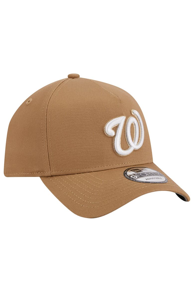 Men's New Era Khaki Washington Nationals A-Frame 9FORTY Adjustable Hat, Alternate, color, Khaki