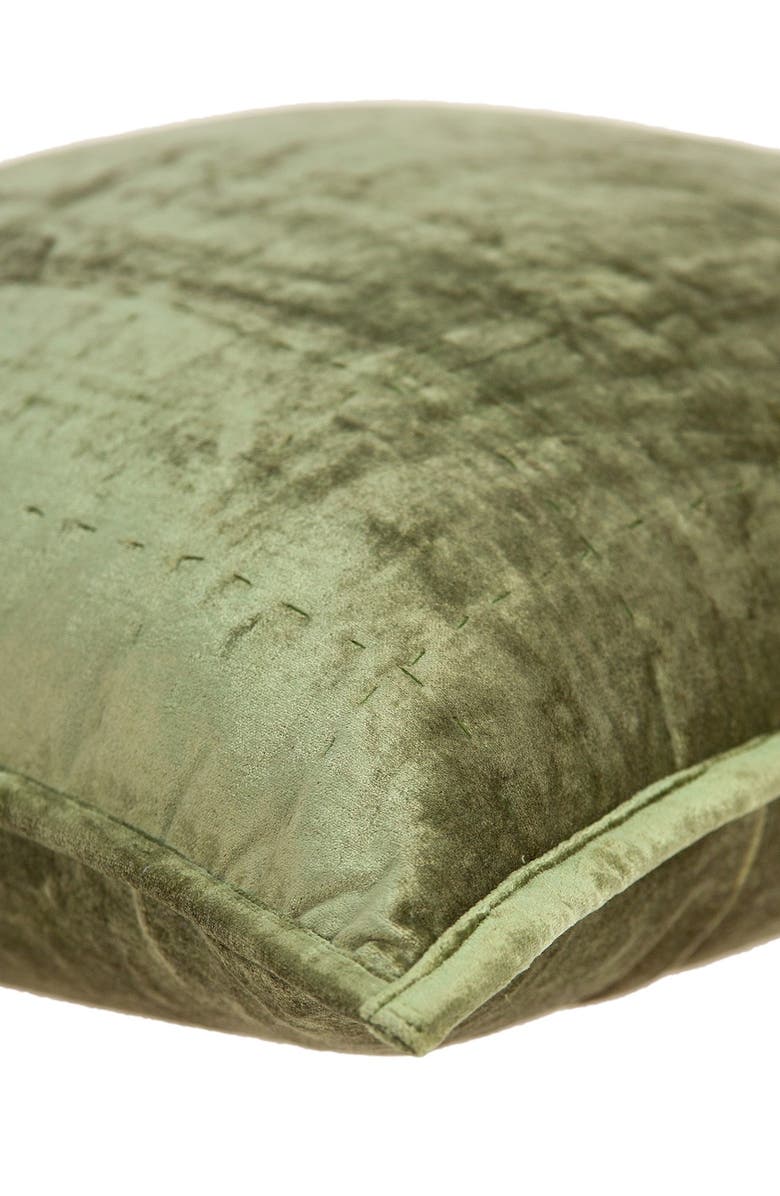 PARKLAND COLLECTION Pilas Transitional Solid Quilted Pillow - 20" x 20" - Olive, Alternate, color,