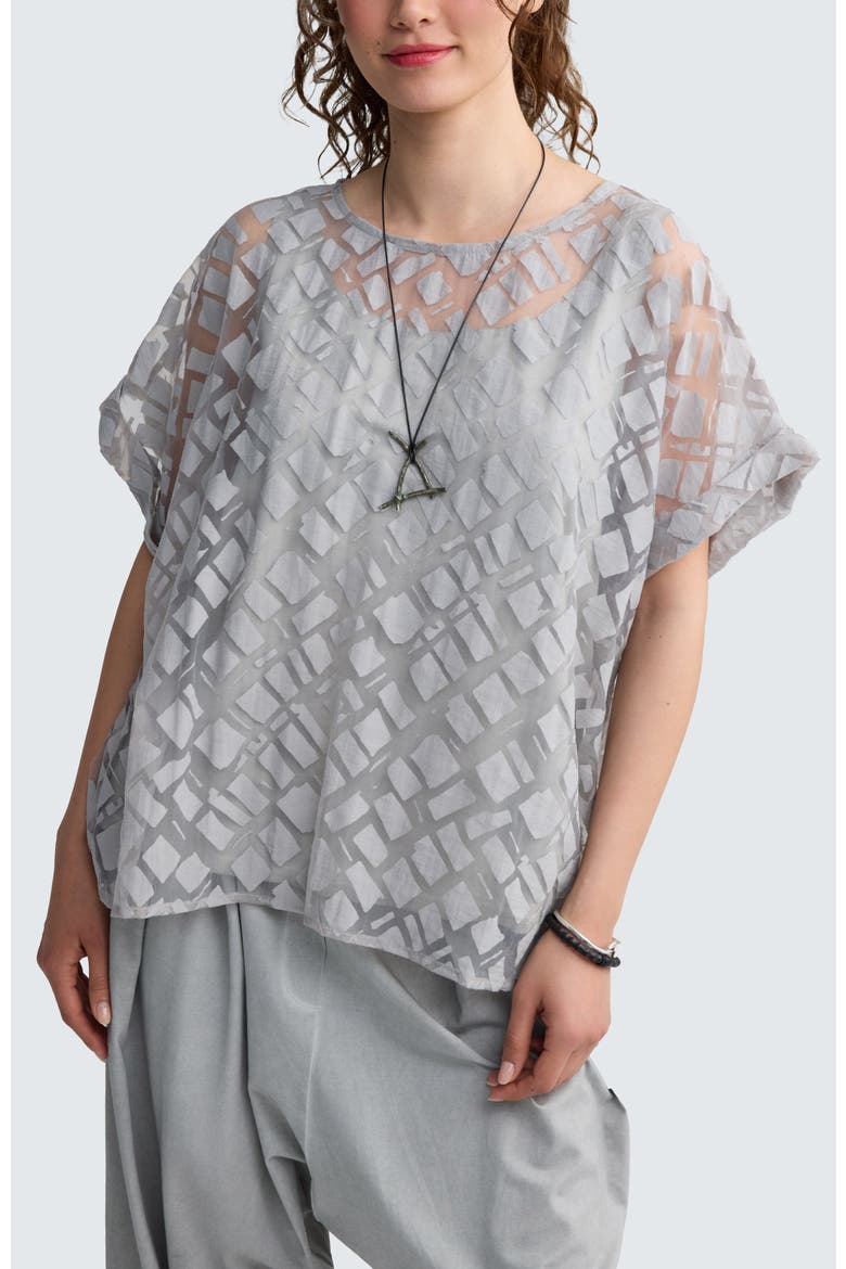 Solenne Layered Hybrid Top, Main, color, Ash Grey