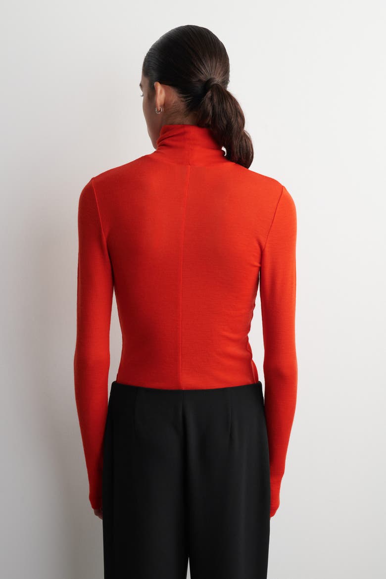 Merino Wool Turtleneck Top, Alternate, color, ORANGE