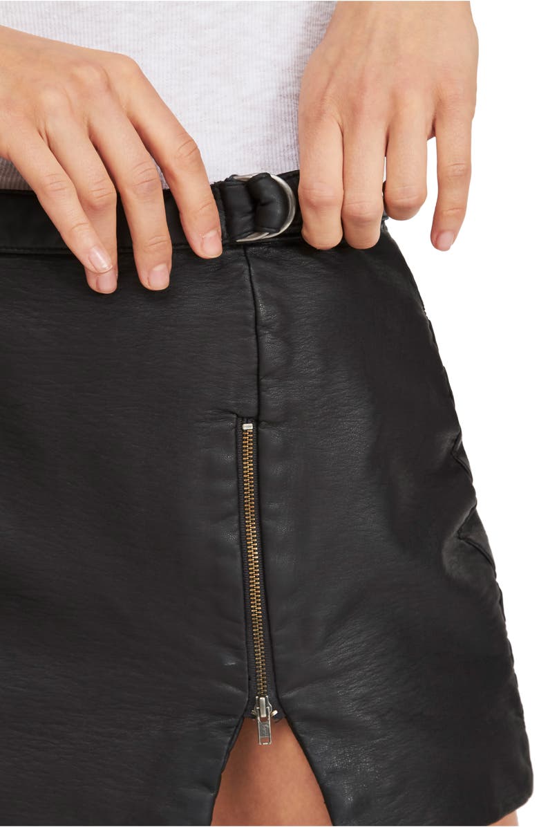 Free People Midnight Magic Faux Leather Miniskirt, Alternate, color, 