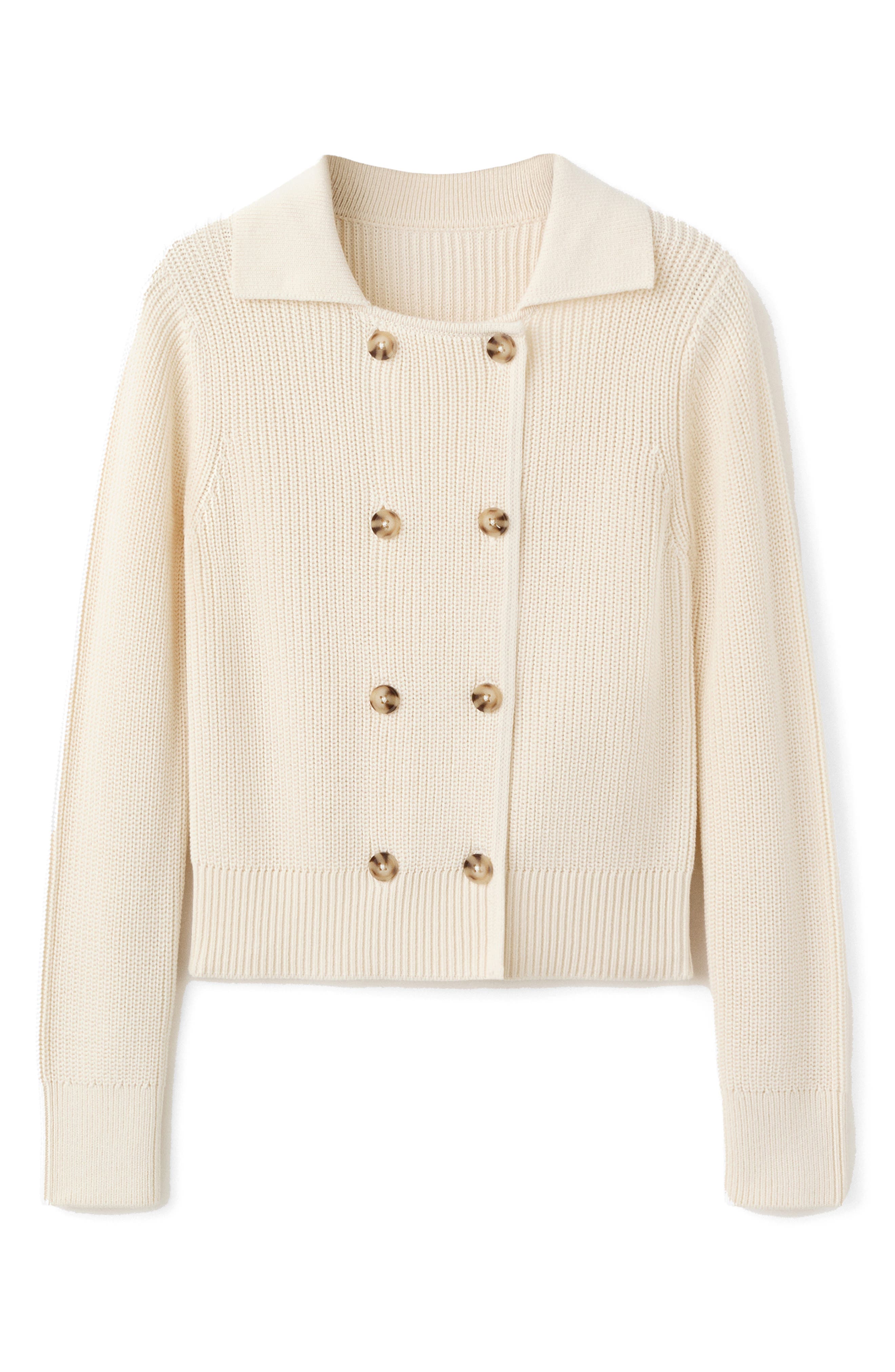 Double Breasted Cotton Cardigan (Women) | Nordstrom