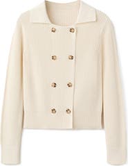 MANGO Double Breasted Cotton Cardigan