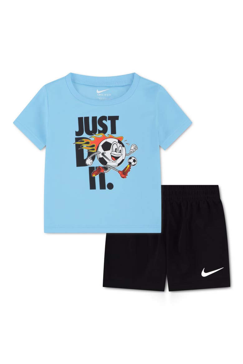 Sportball Dri-FIT T-Shirt & Shorts Set, Main, color, BLACK/ BLUE