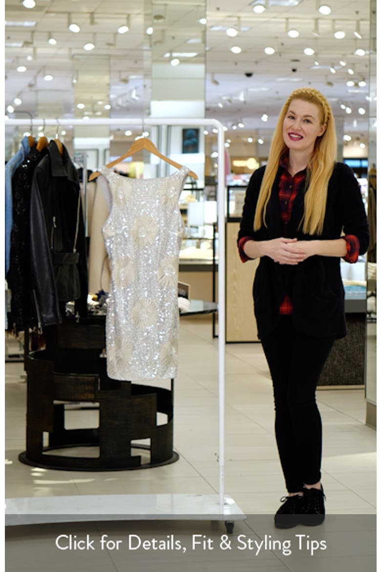 Caledonia Floral Embroidered Sequin Shift Dress video