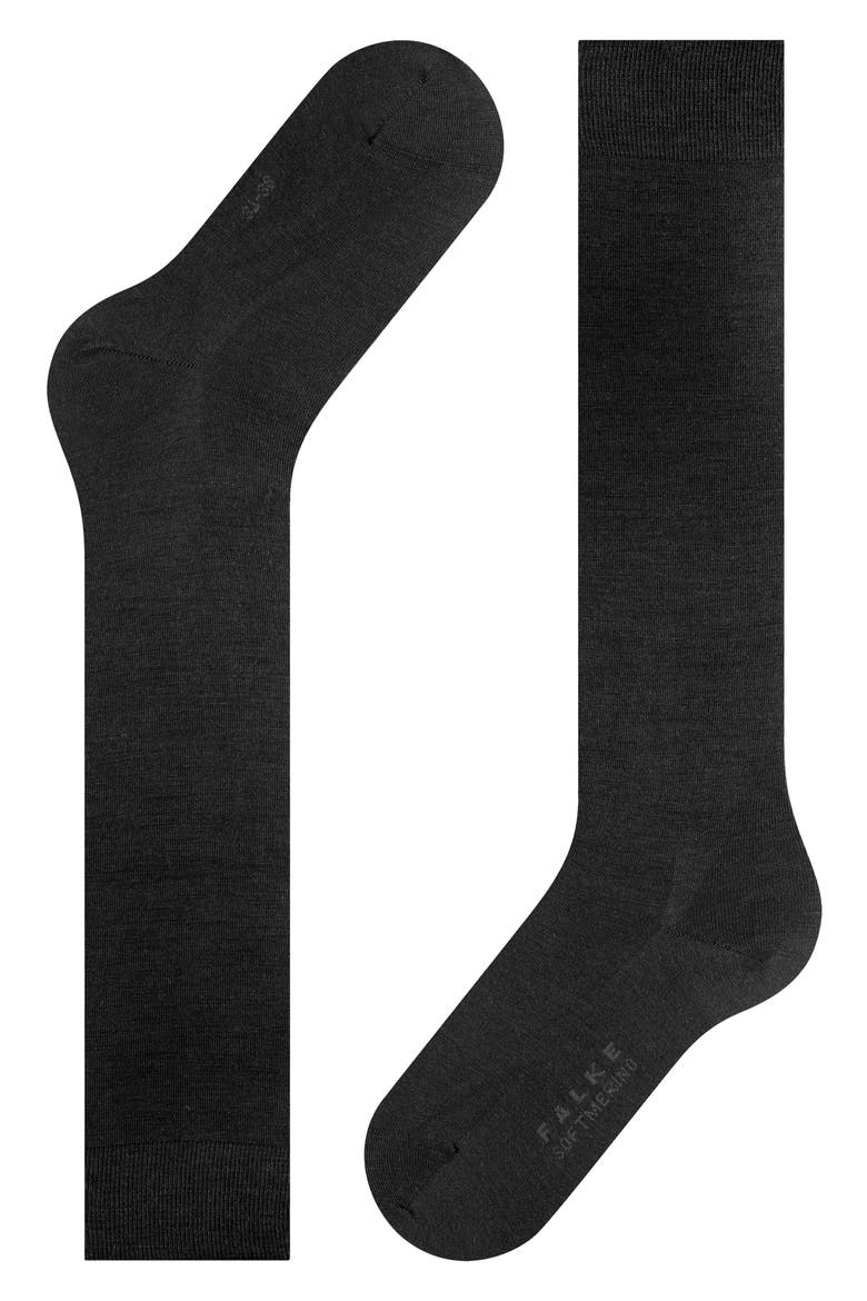 Soft Merino Knee High Socks, Alternate, color, BLACK