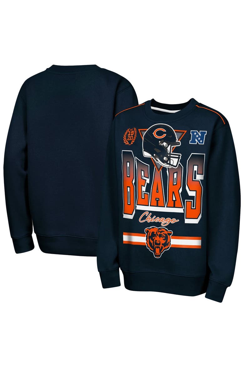 Youth Outerstuff  Navy Chicago Bears Run & Gun Fleece Sweatshirt, Main, color, Navy