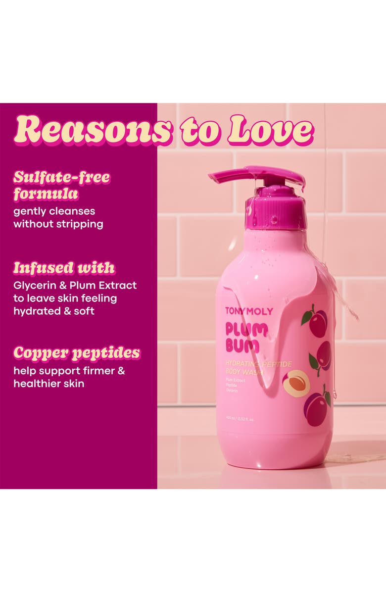 TONYMOLY Plum Bum Hydrating Peptide Body Wash, Alternate, color, Pink