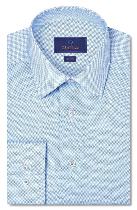 Trim Fit Neat Print Cotton Dress Shirt