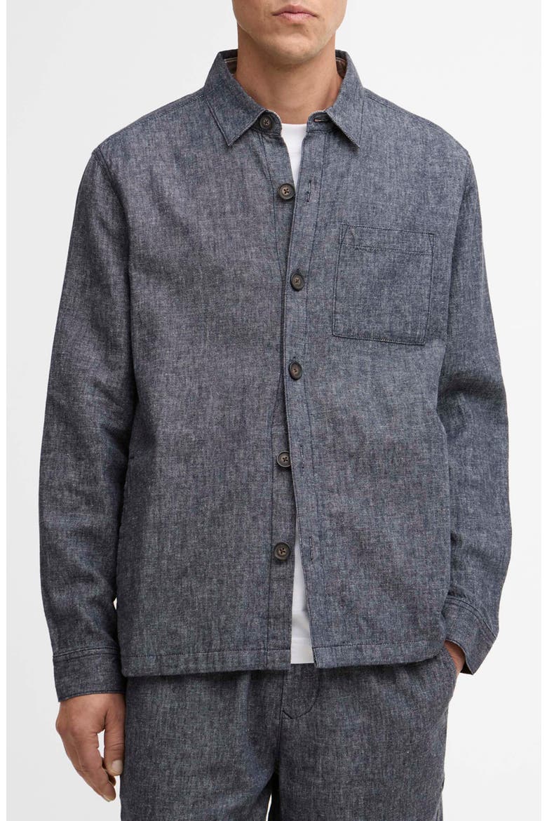 Stillwater Linen & Cotton Overshirt, Main, color, NAVY