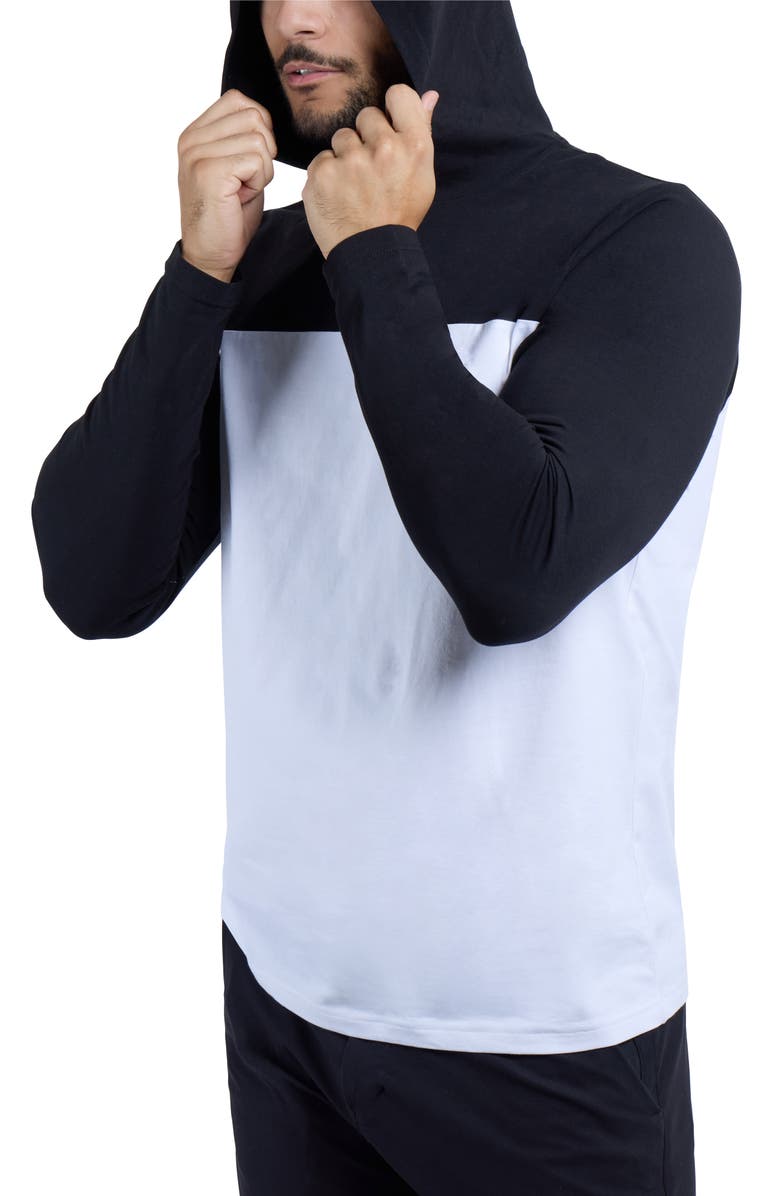 XRAY Colorblock Hooded Sweatshirt, Alternate, color, Black/ White