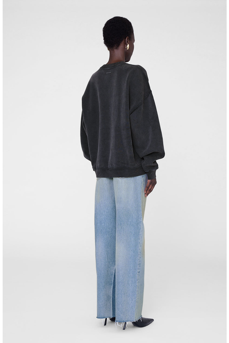 Miles Sweatshirt, Alternate, color, Washed Black - Leopard