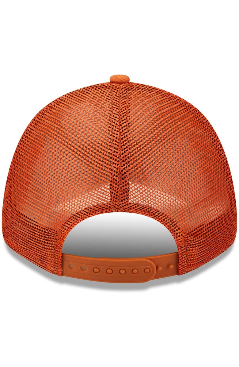 New Era Women's New Era Burnt Orange Texas Longhorns 9FORTY Logo Spark Trucker Snapback Hat, Alternate, color,