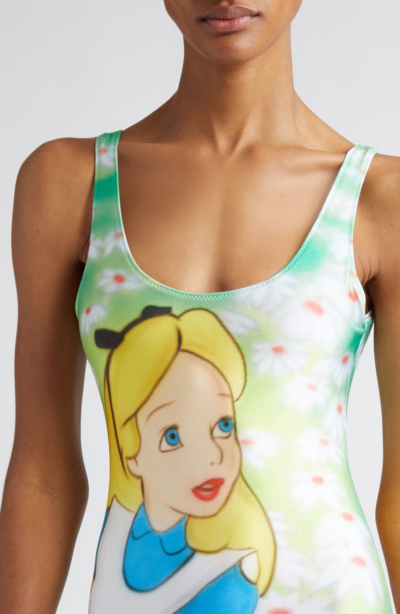 STOCKHOLM SURFBOARD CLUB x Disney 'Alice in Wonderland' Airbrush Graphic One-Piece Swimsuit, Alternate, color, Alice