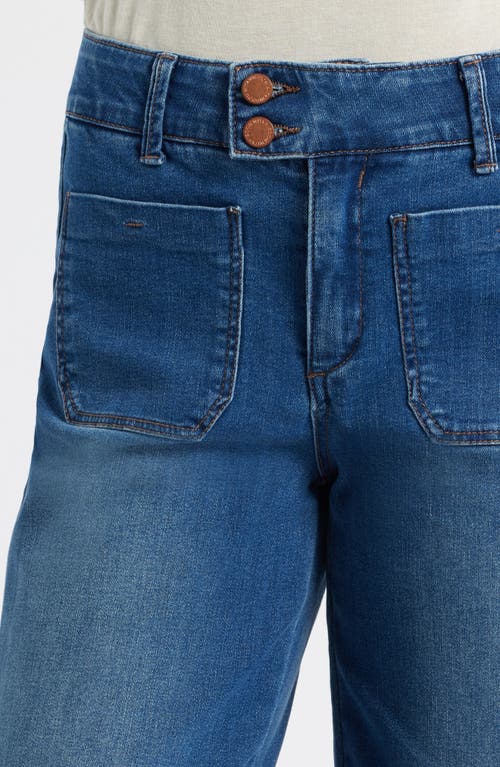 Wit & Wisdom Patch Pocket High Waist Wide Leg Jeans In Blue