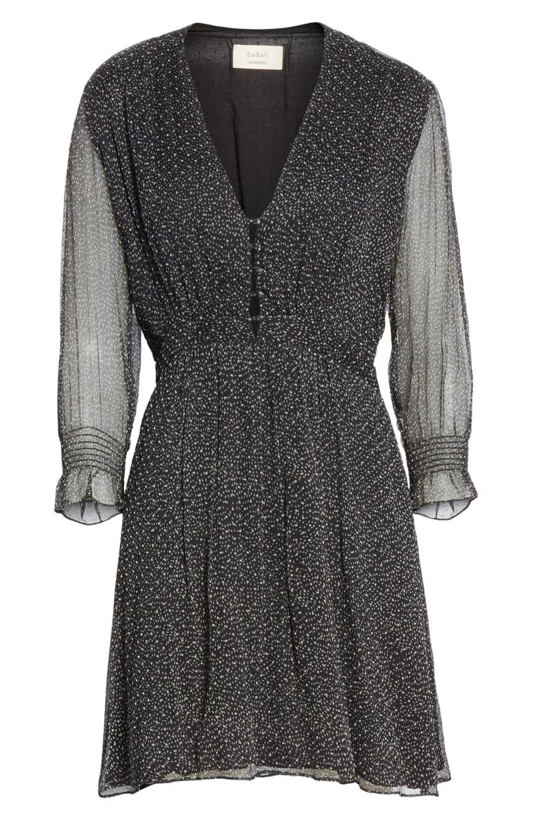 ba&sh Dolly Dotted Silk Mini Dress, Alternate, color, 