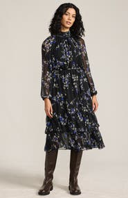 Lands' End Crinkle Chiffon Ruffle Dress