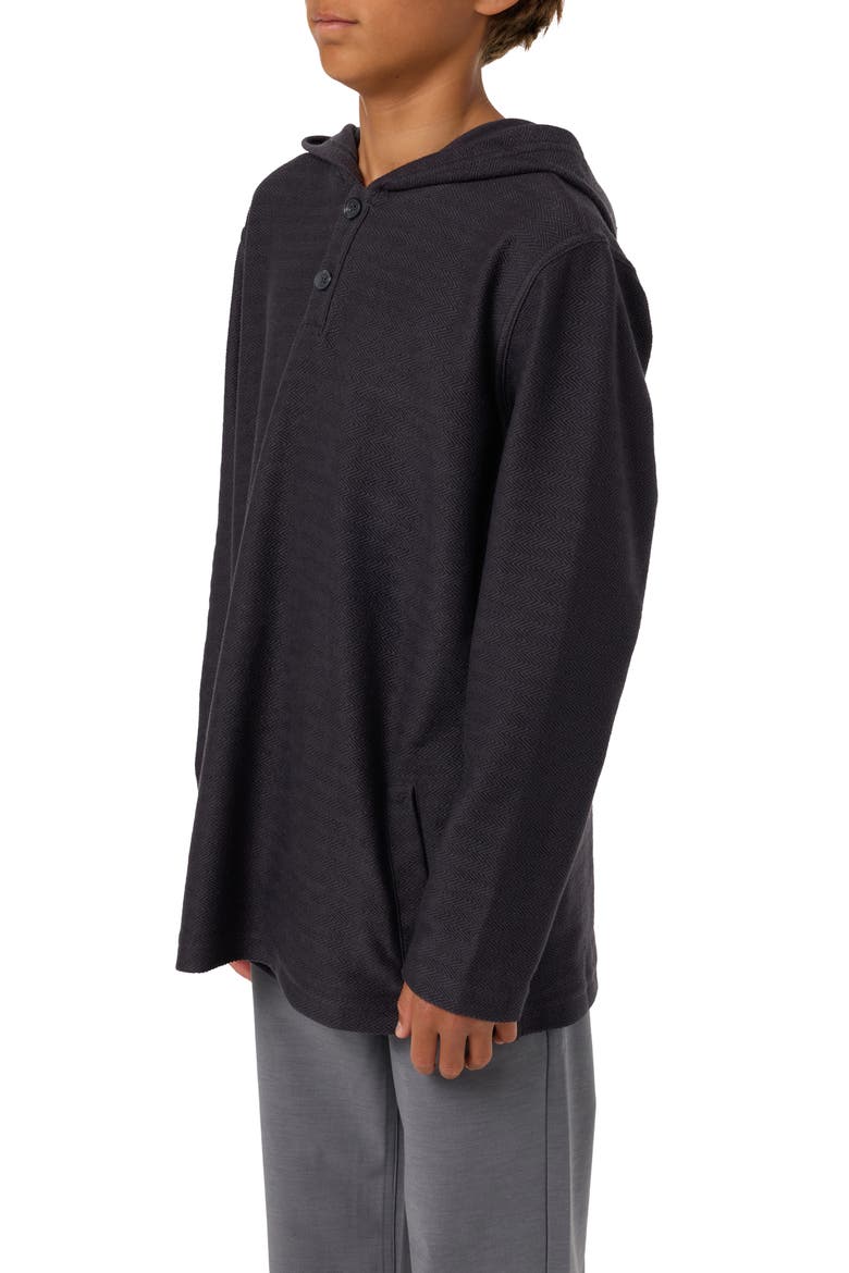 Kids' Bavaro Textured Hooded Poncho, Alternate, color, PHANTOM