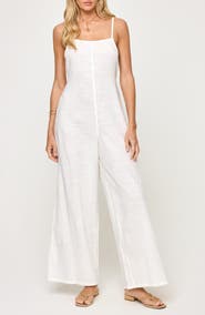 LSPACE Jaida Open Back Cotton Cover-Up Jumpsuit