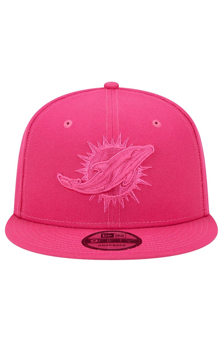 New Era Men's New Era Pink Miami Dolphins Color Pack 9FIFTY Snapback Hat, Alternate, color,