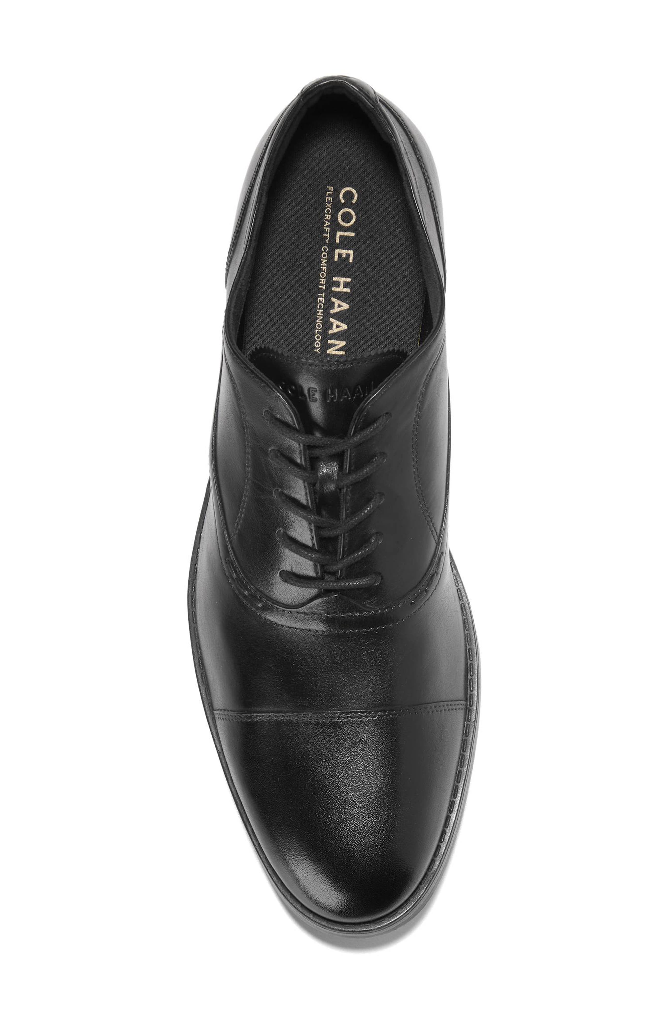 Cole Haan Newmark Grand Cap Toe Oxford, Alternate, color, Black / Black