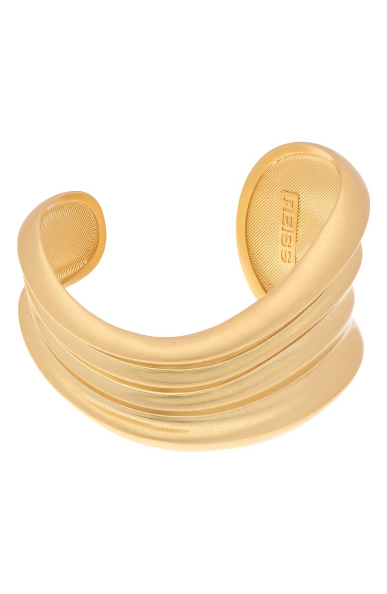 Reiss Florence Fluid Cuff Bracelet, Alternate, color, Gold Tone
