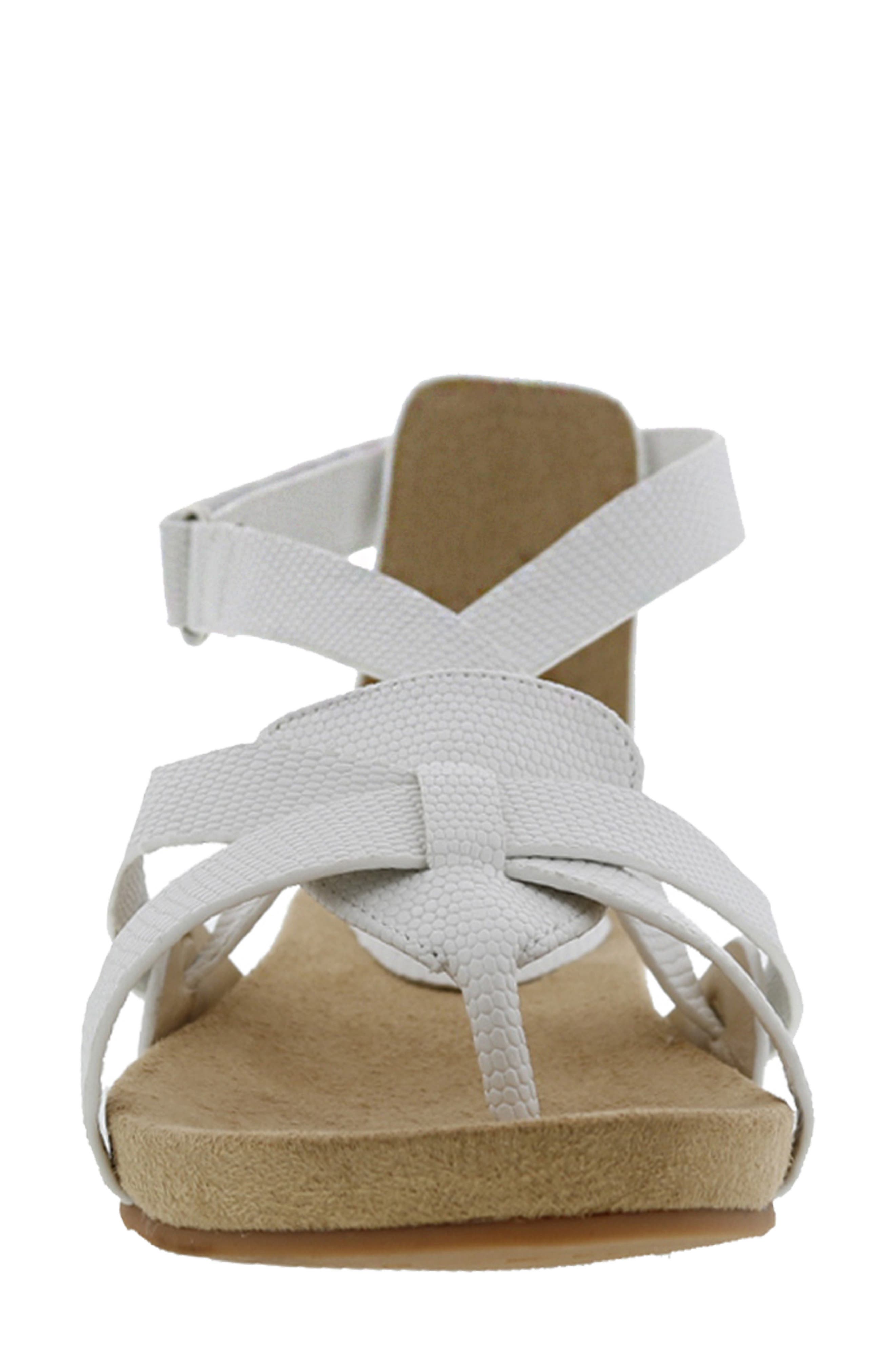 Nobu Strappy Flat Sandal, Alternate, color, WHITE