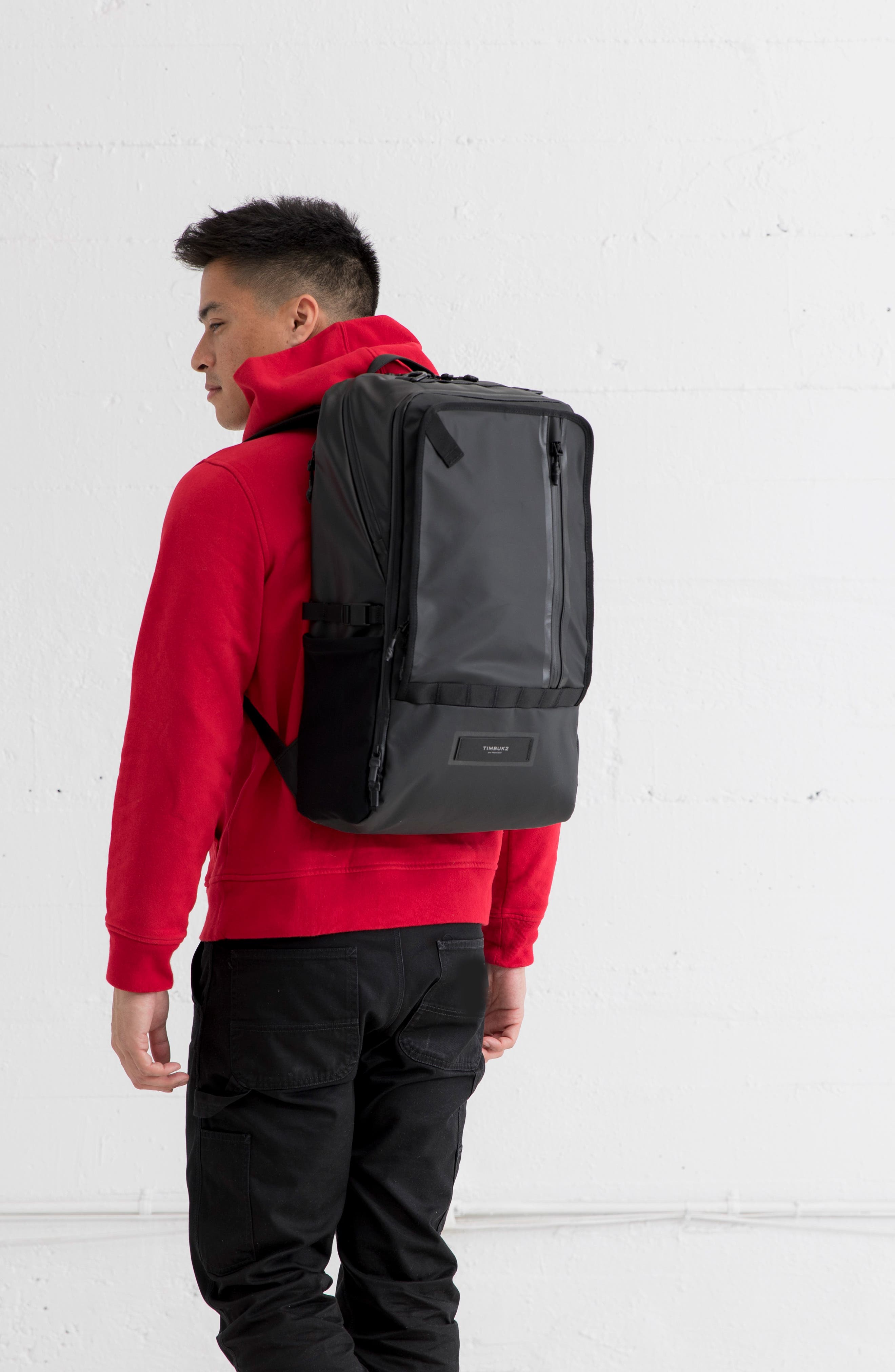 Especial Scope Expandable Black Backpack, Alternate, color, JET BLACK