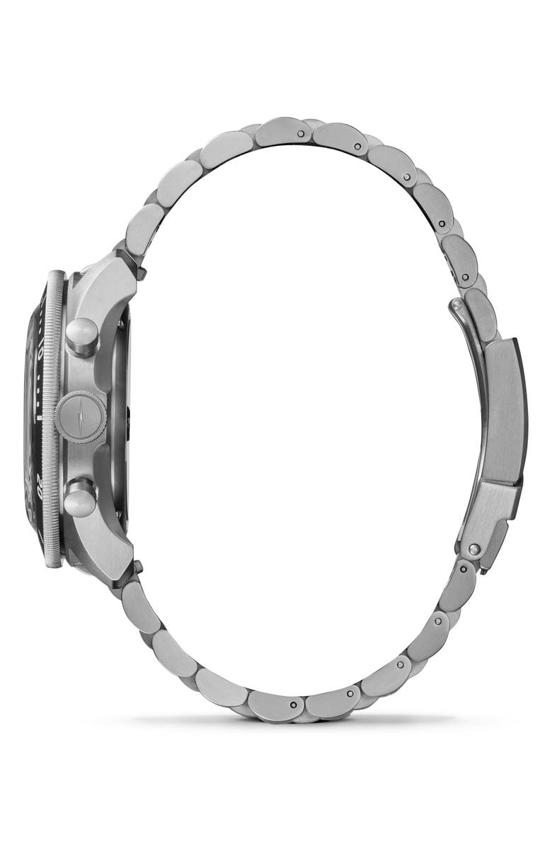 Shinola The Mooncraft Monster Chronograph Bracelet Watch, 43mm, Alternate, color, Seablue/ Silver