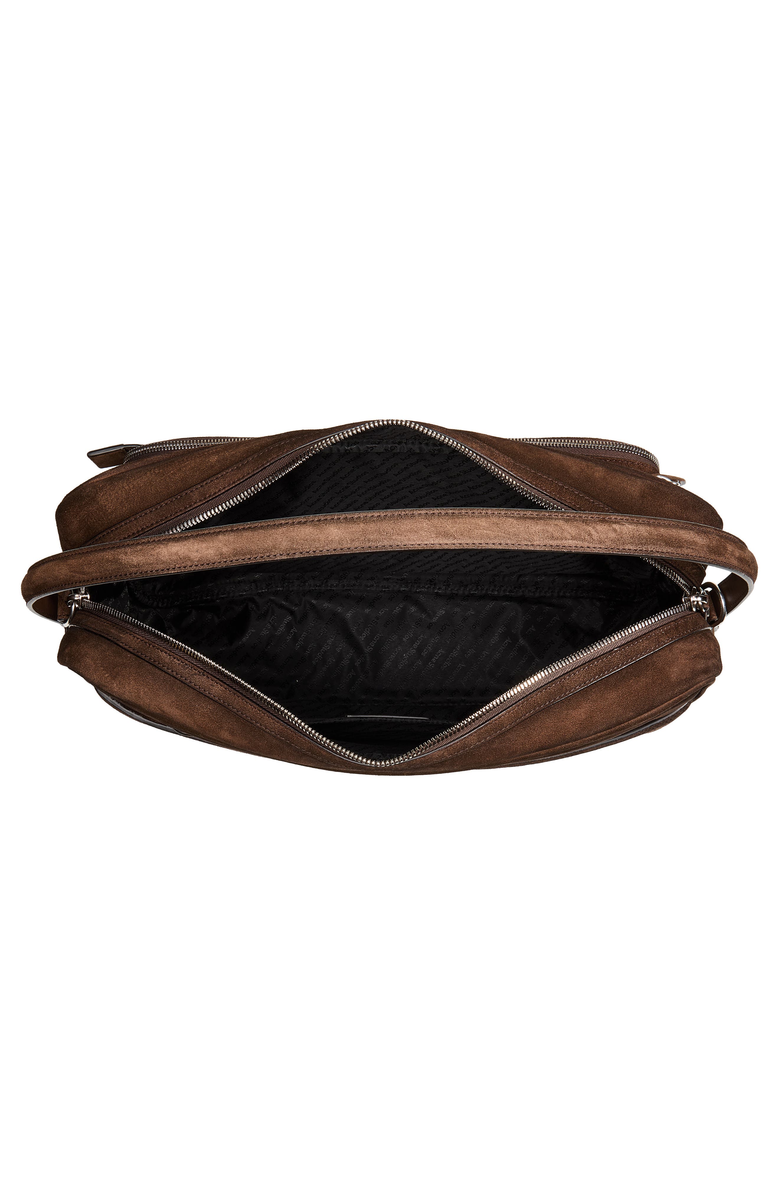 Camero Camera Suede Shoulder Bag, Alternate, color, DARK BROWN