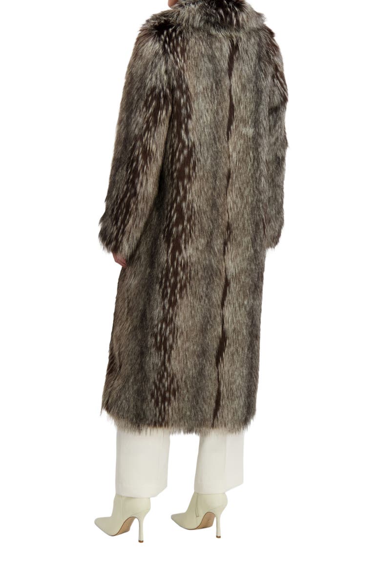 Fur-Free Fox (Faux Fur) Long Coat, Alternate, color, SILVER