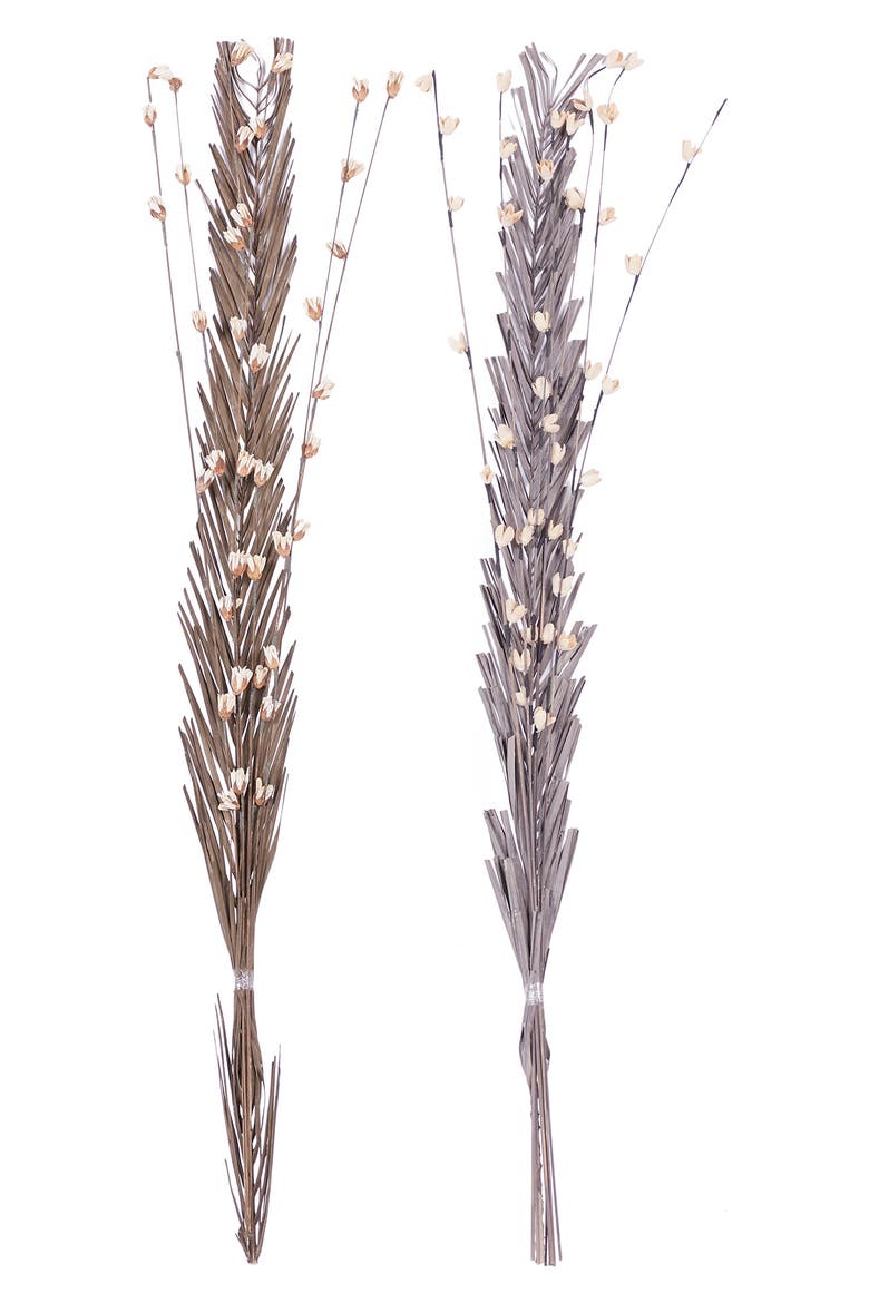 Brown Dried Plant Pigeon Pea Natural Foliage - Set of 2, Main, color, BROWN