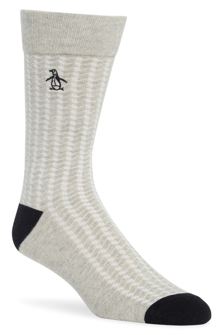 Newport Gingham Dress Socks, Main, color, GREY