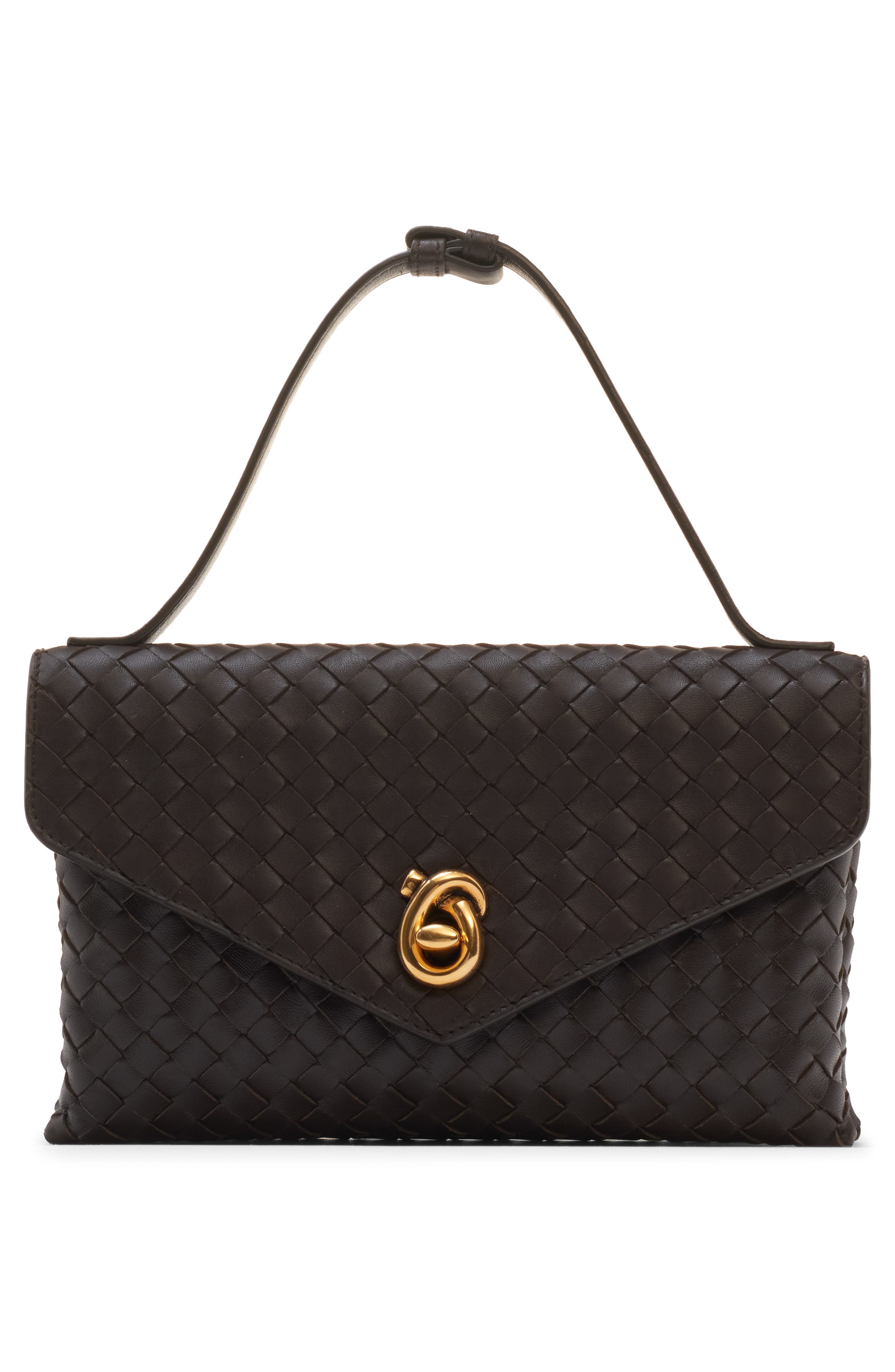 Bottega Veneta Knot Lock Intrecciato Leather Shoulder Bag, Alternate, color, 